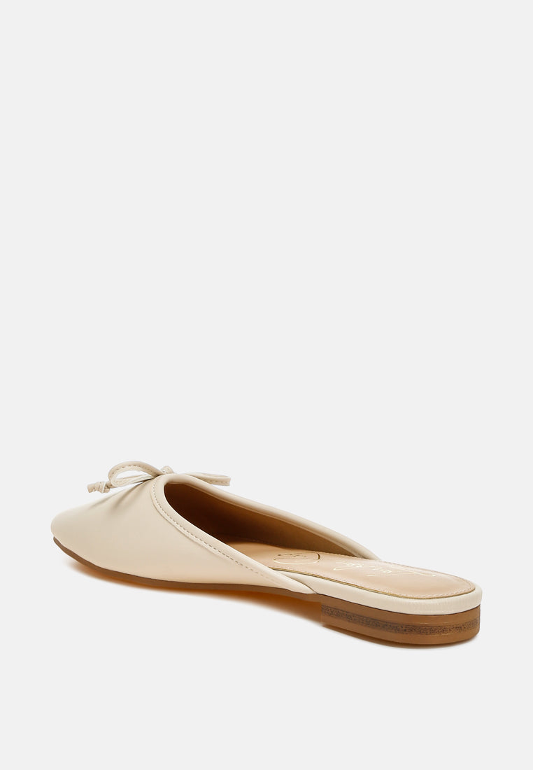 Eras Bow Slip-On Flat Mules - Goddess Imports Marketplace