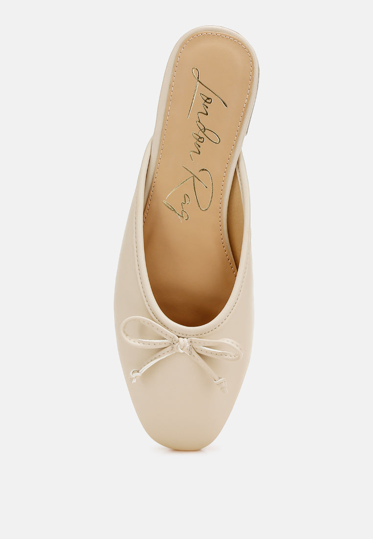 Eras Bow Slip-On Flat Mules - Goddess Imports Marketplace