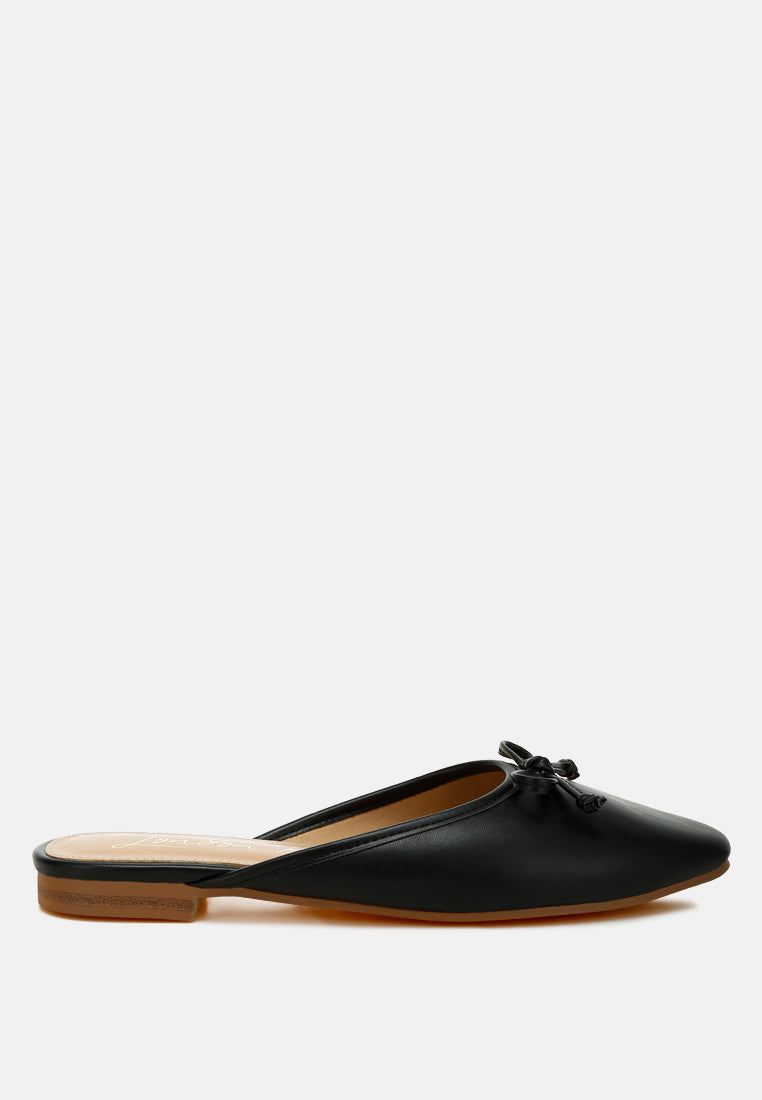 Eras Bow Slip-On Flat Mules - Goddess Imports Marketplace