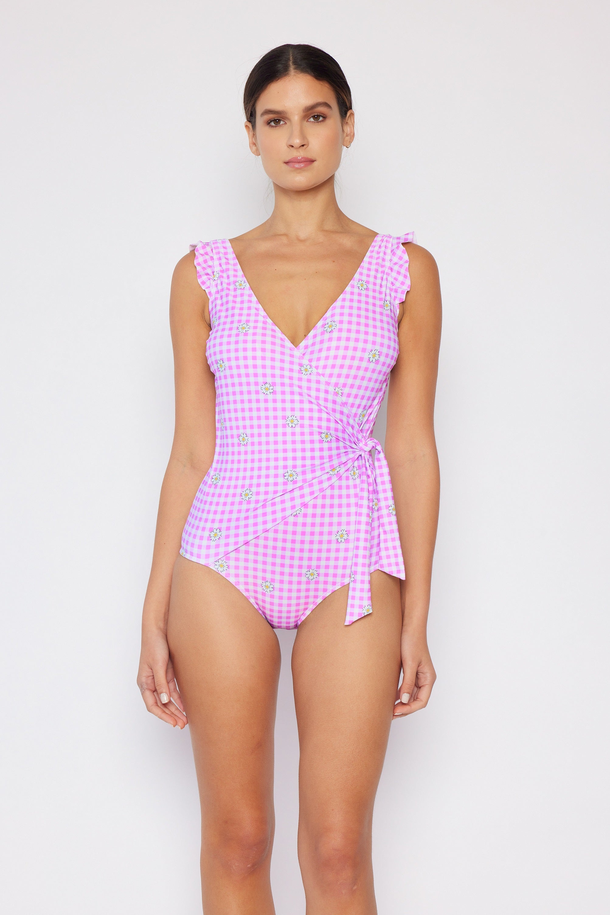 F1802-Gingham Daisy Berry by MARINA WEST SWIM
