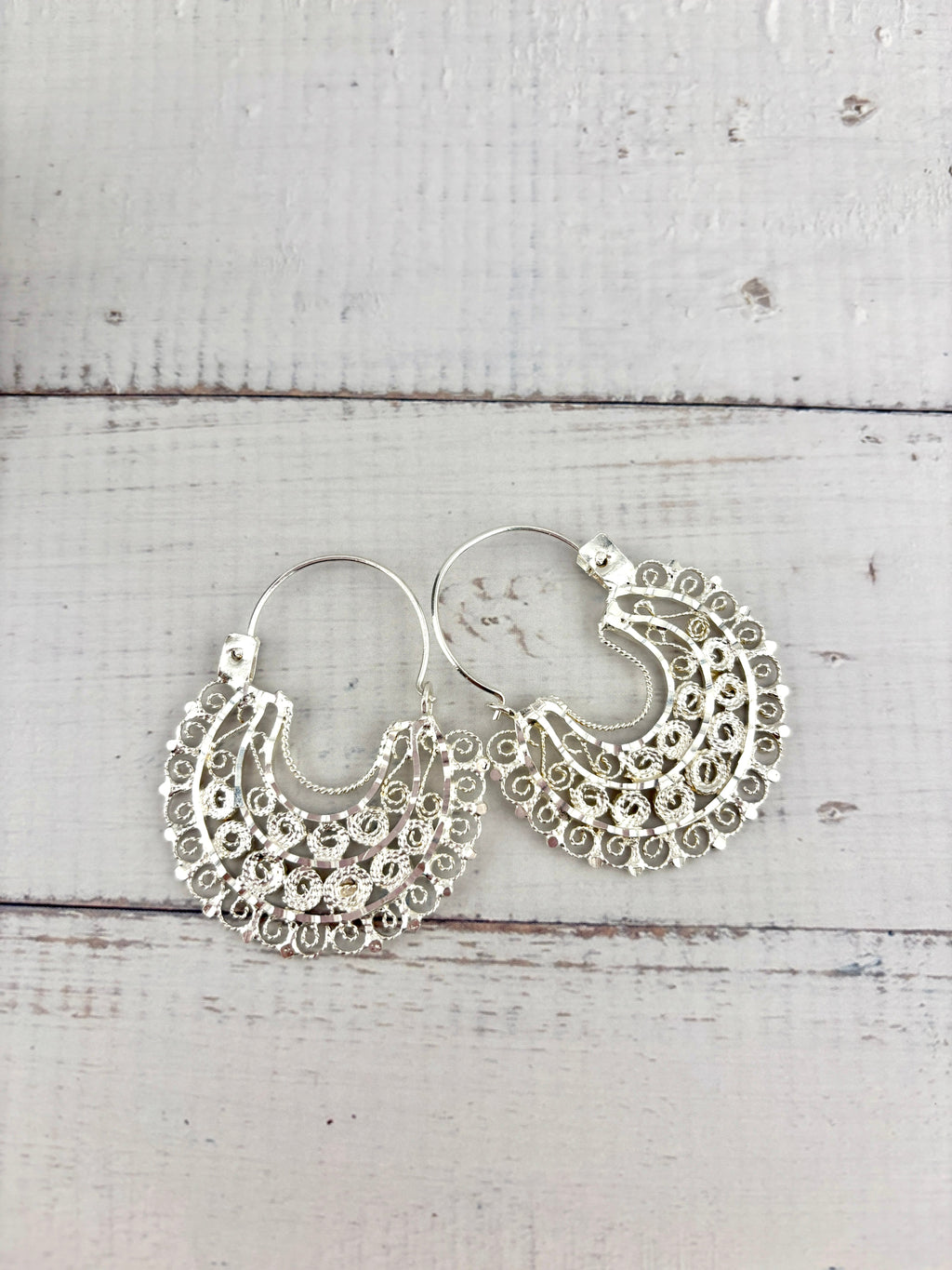 Jerezana Hoop Earrings 925 Silver | Arracadas Jerezanas Plata 925 – Mexican hoops Sterling silver | Tradición Mexicana Hecha a Mano