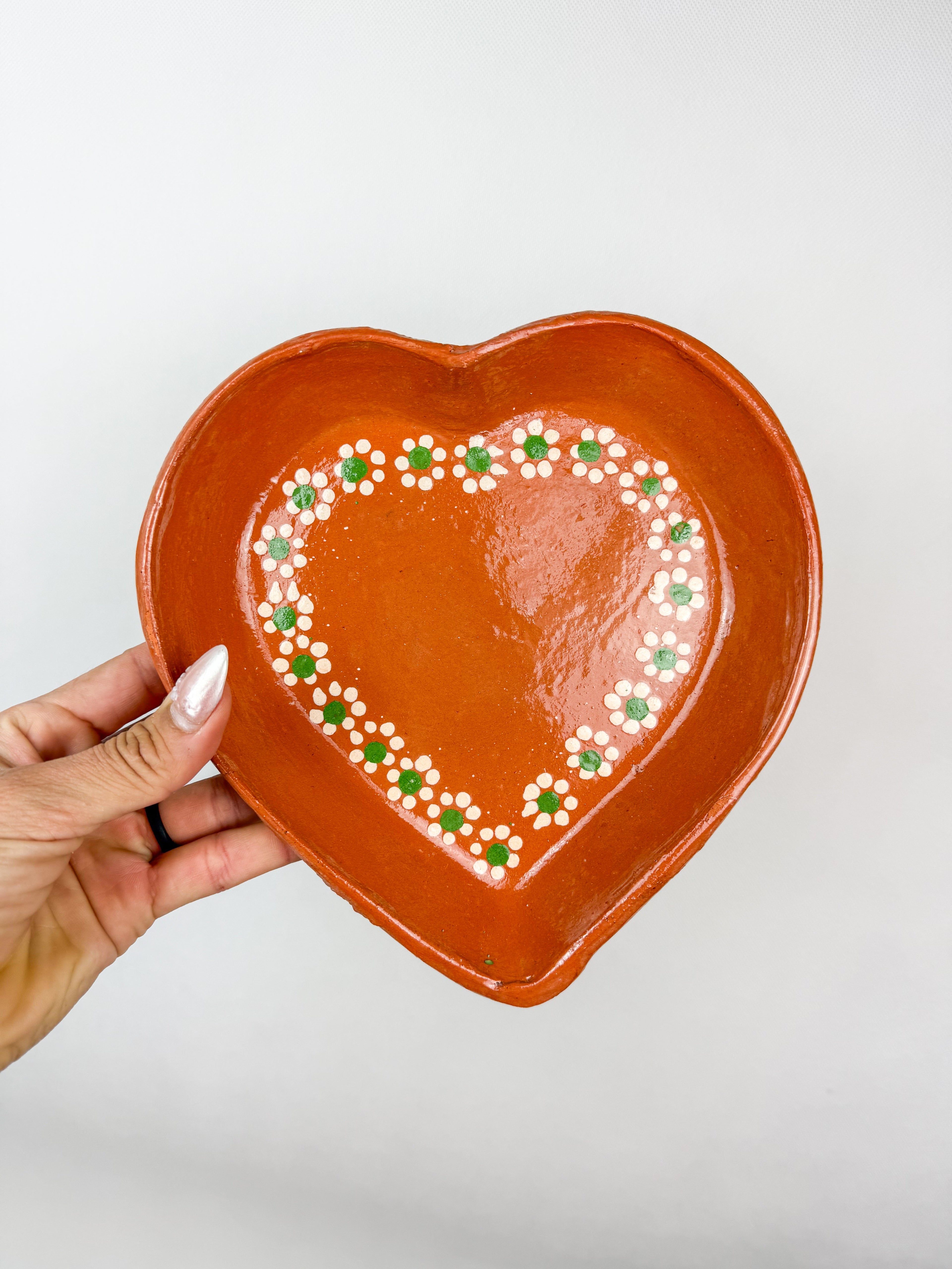 Traditional Mexican Clay Heart Plate Set of 2 - Plato Corazon Barro by TheMexHub
