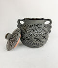 Black Talavera Style Clay Pot Not for Cooking - Olla Bombonera Engobe by TheMexHub