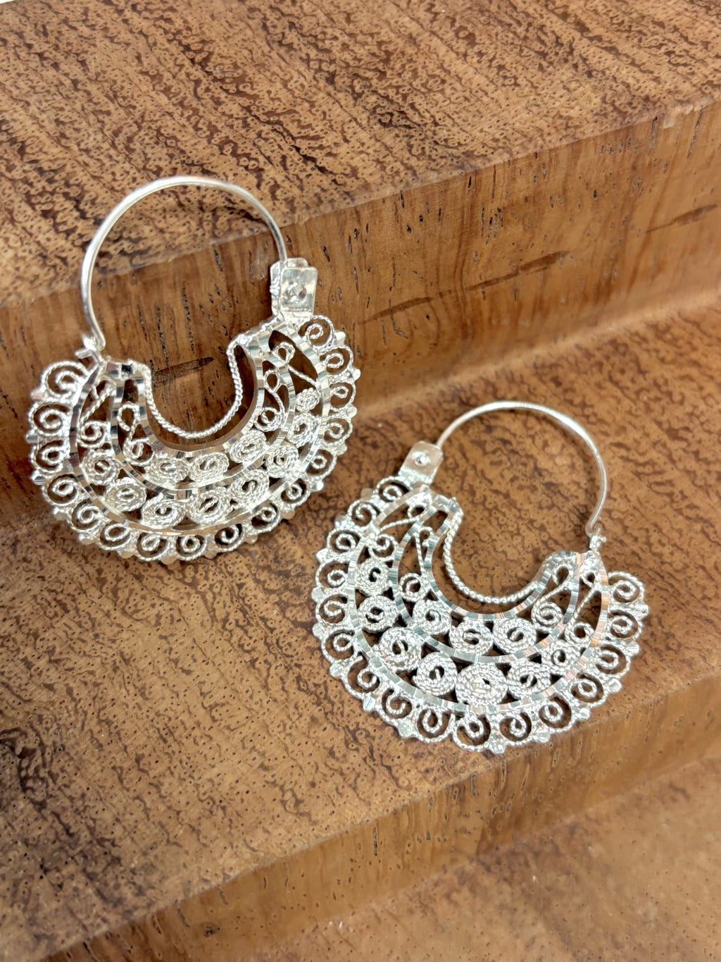 Jerezana Hoop Earrings 925 Silver | Arracadas Jerezanas Plata 925 – Mexican hoops Sterling silver | Tradición Mexicana Hecha a Mano