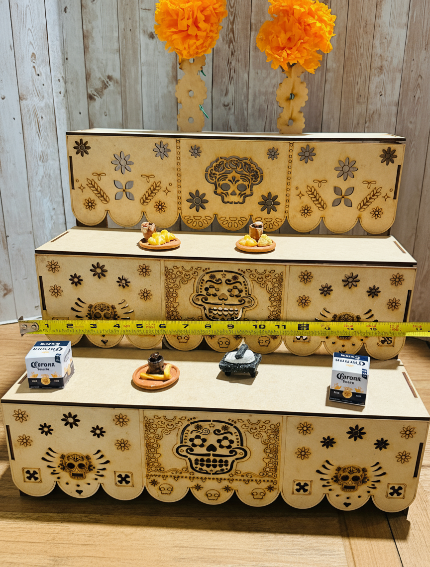 Altar de Madera para Ofrenda de Dia De Los Muertos Day of the Dead Wood Offering Altar by Chica Mexico