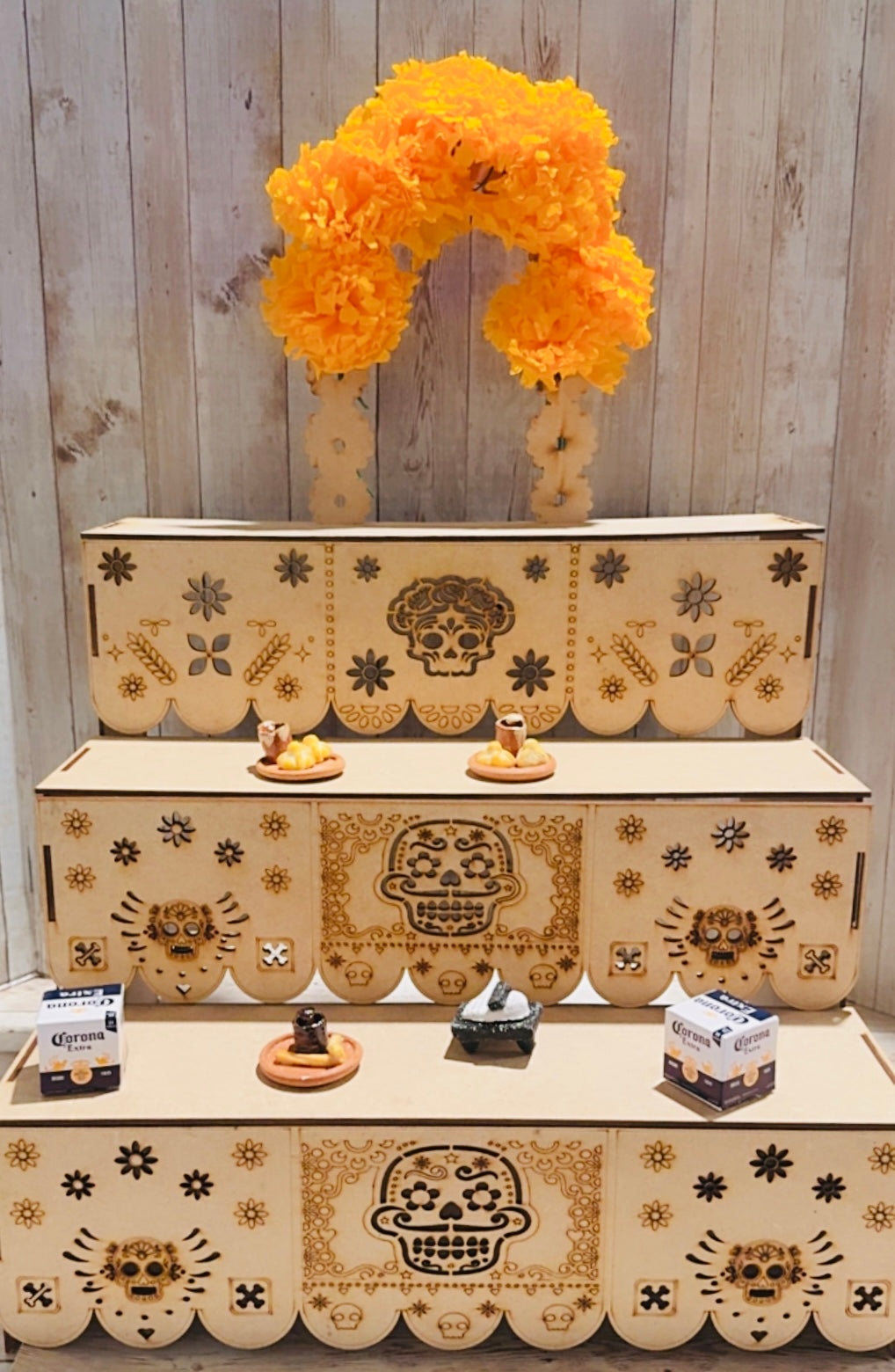 Altar de Madera para Ofrenda de Dia De Los Muertos Day of the Dead Wood Offering Altar by Chica Mexico