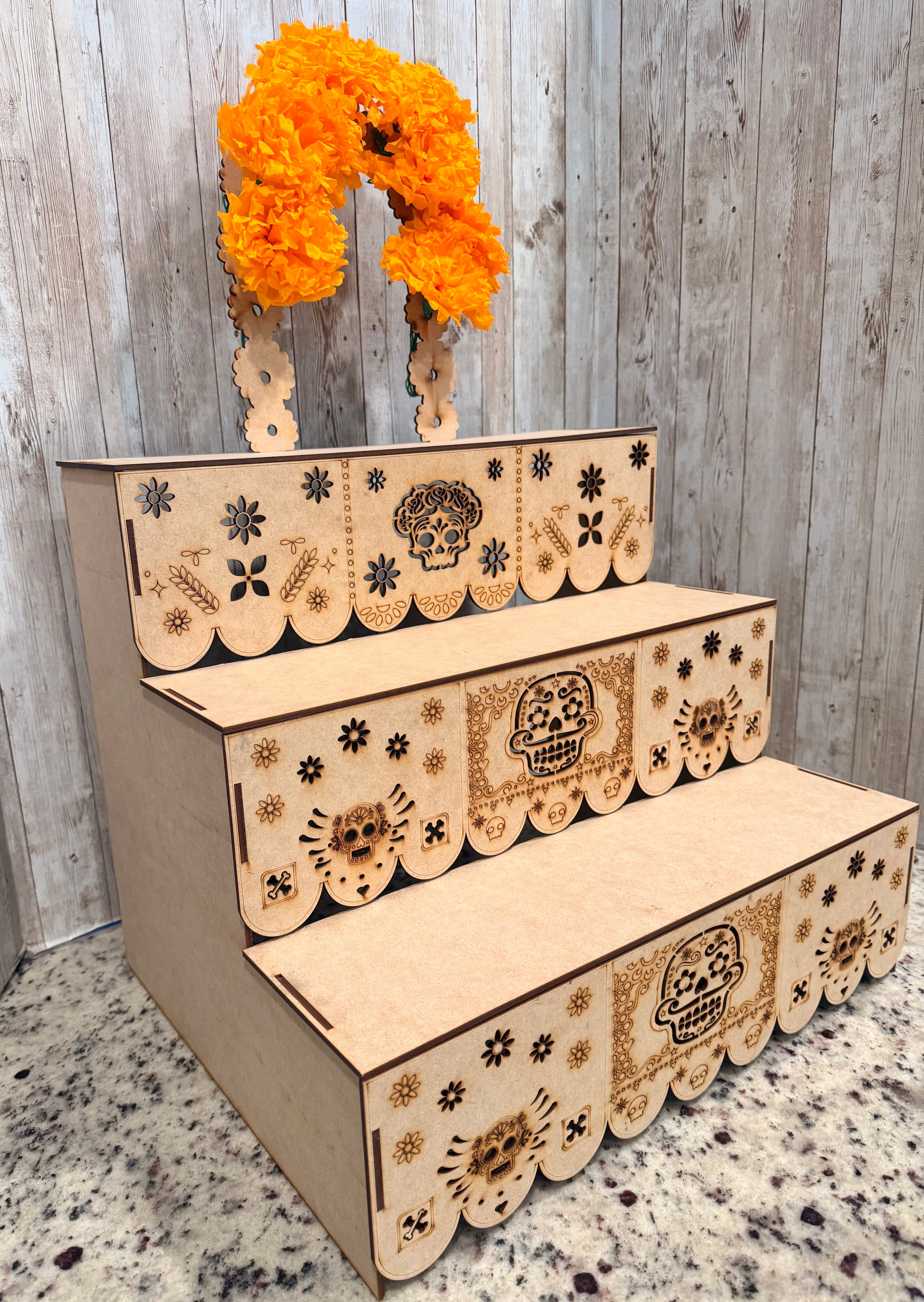 Altar de Madera para Ofrenda de Dia De Los Muertos Day of the Dead Wood Offering Altar by Chica Mexico