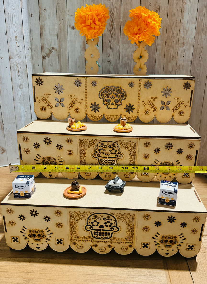 Altar de Madera para Ofrenda de Dia De Los Muertos Day of the Dead Wood Offering Altar by Chica Mexico