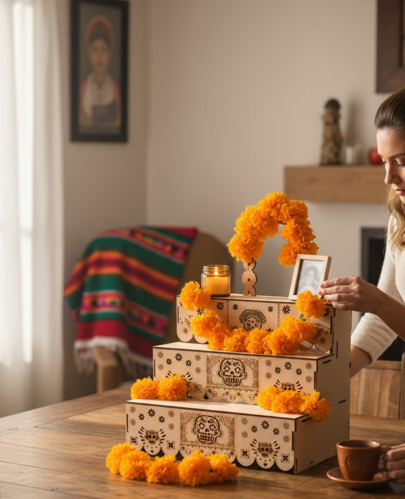 Altar de Madera para Ofrenda de Dia De Los Muertos Day of the Dead Wood Offering Altar by Chica Mexico