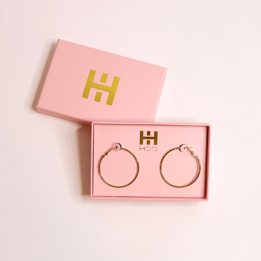 The Holly Hoop Earrings - Gold , 1.5 Inch