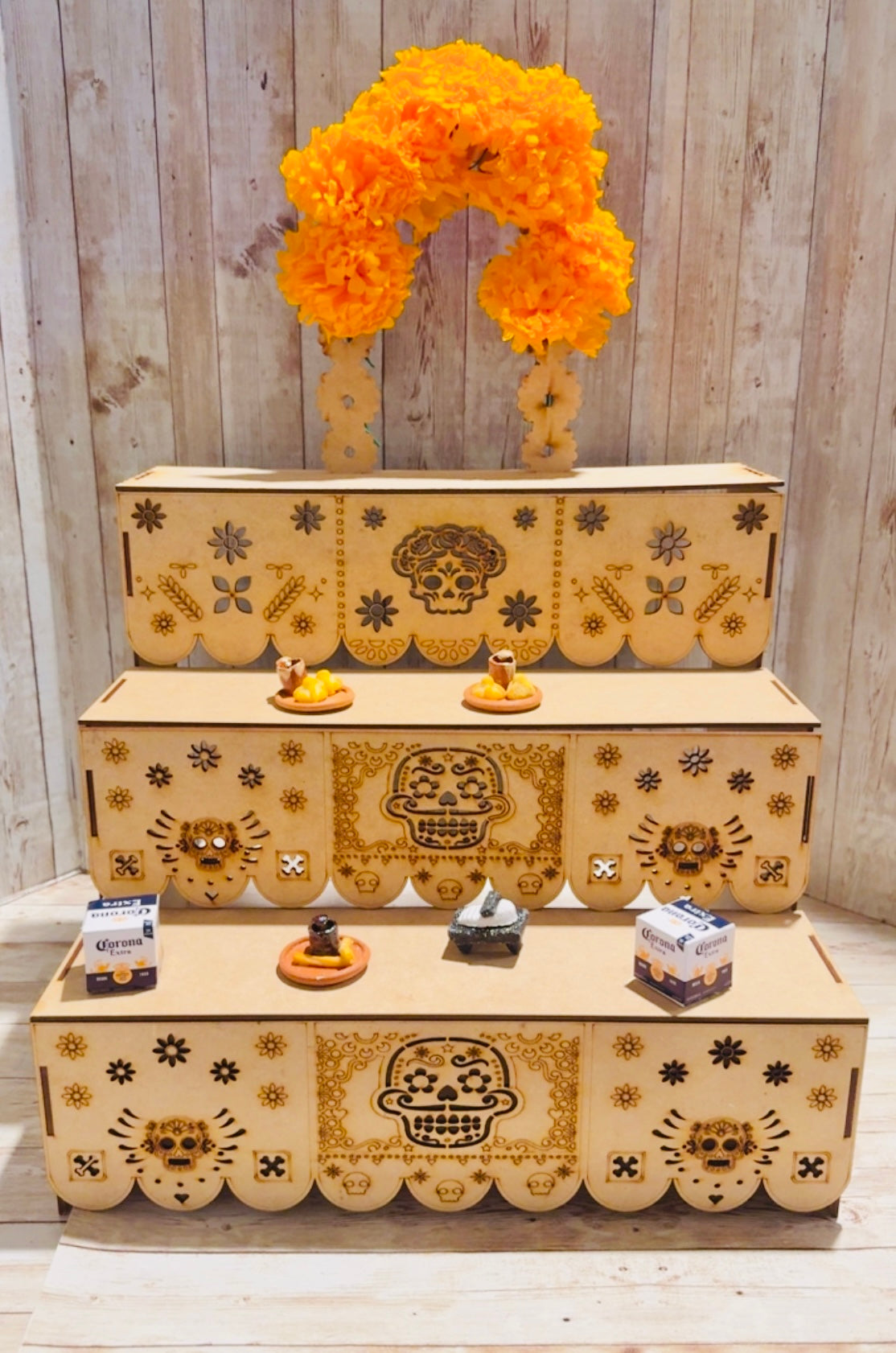 Altar de Madera para Ofrenda de Dia De Los Muertos Day of the Dead Wood Offering Altar by Chica Mexico