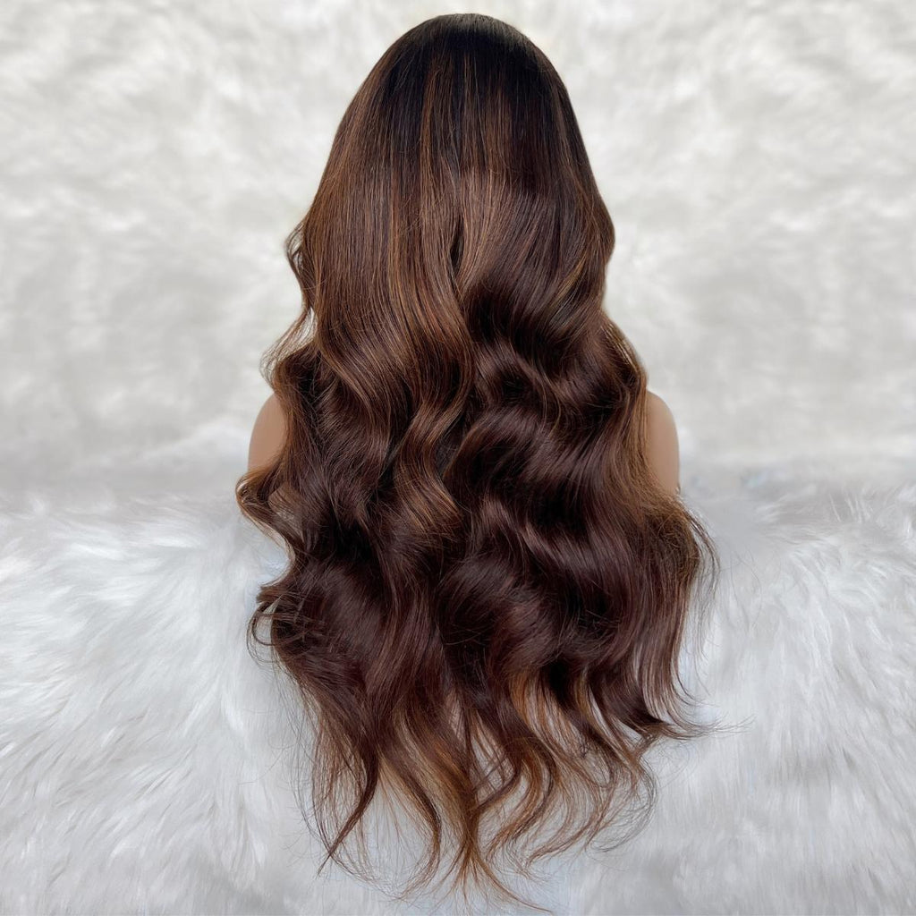 Raw Giselle Glueless 5x5 HD Lace Professionally Colored 100% Human Hair Closure Wig by Private Label
