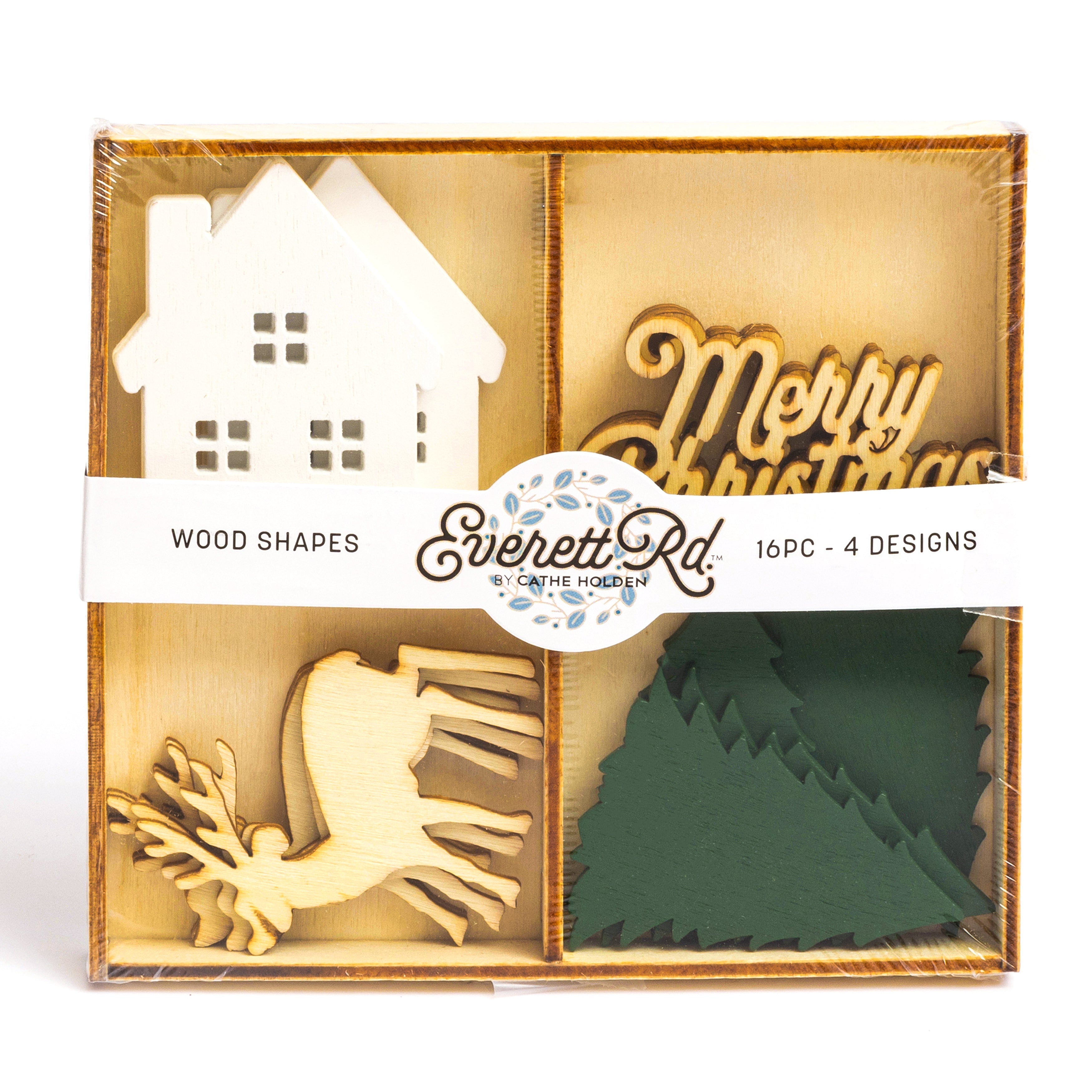 Traditional Holiday 16 PC  Painted Wood Shapes Everett Rd. by Cathe Holden