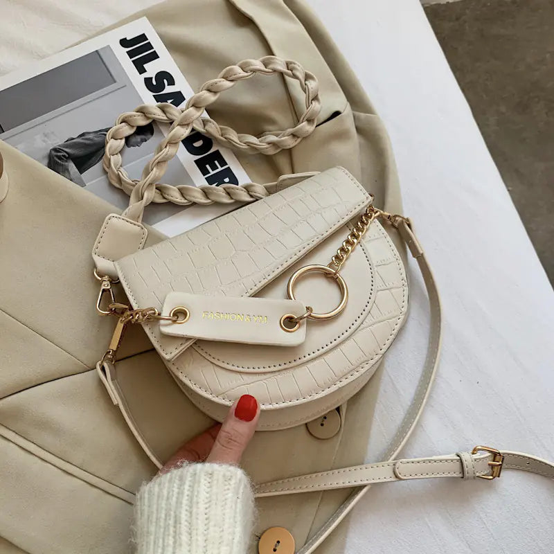 Soft Leather Saddle Messenger Bag - Versatile Shoulder Bag