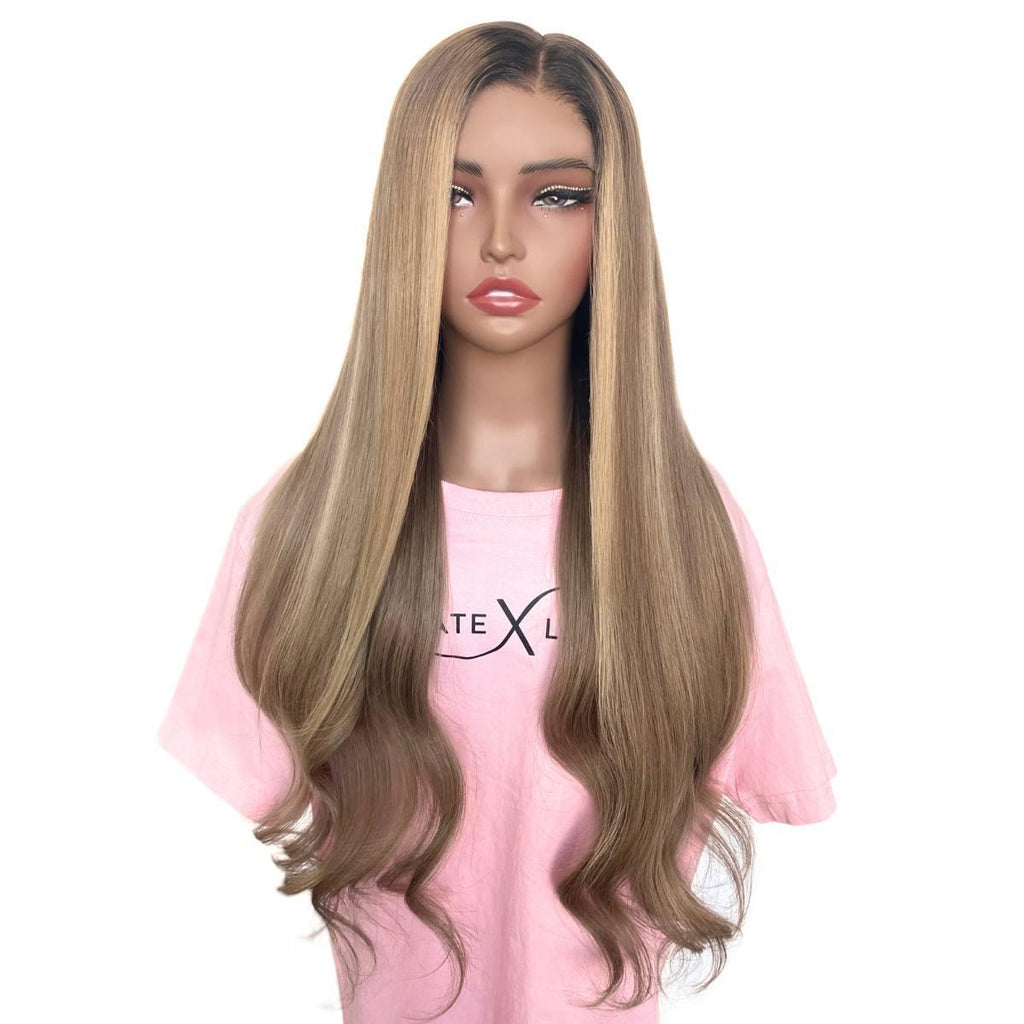 Raw Hazel Glueless 5x5 HD Lace Professionally Colored 100% Human Hair Closure Wig by Private Label
