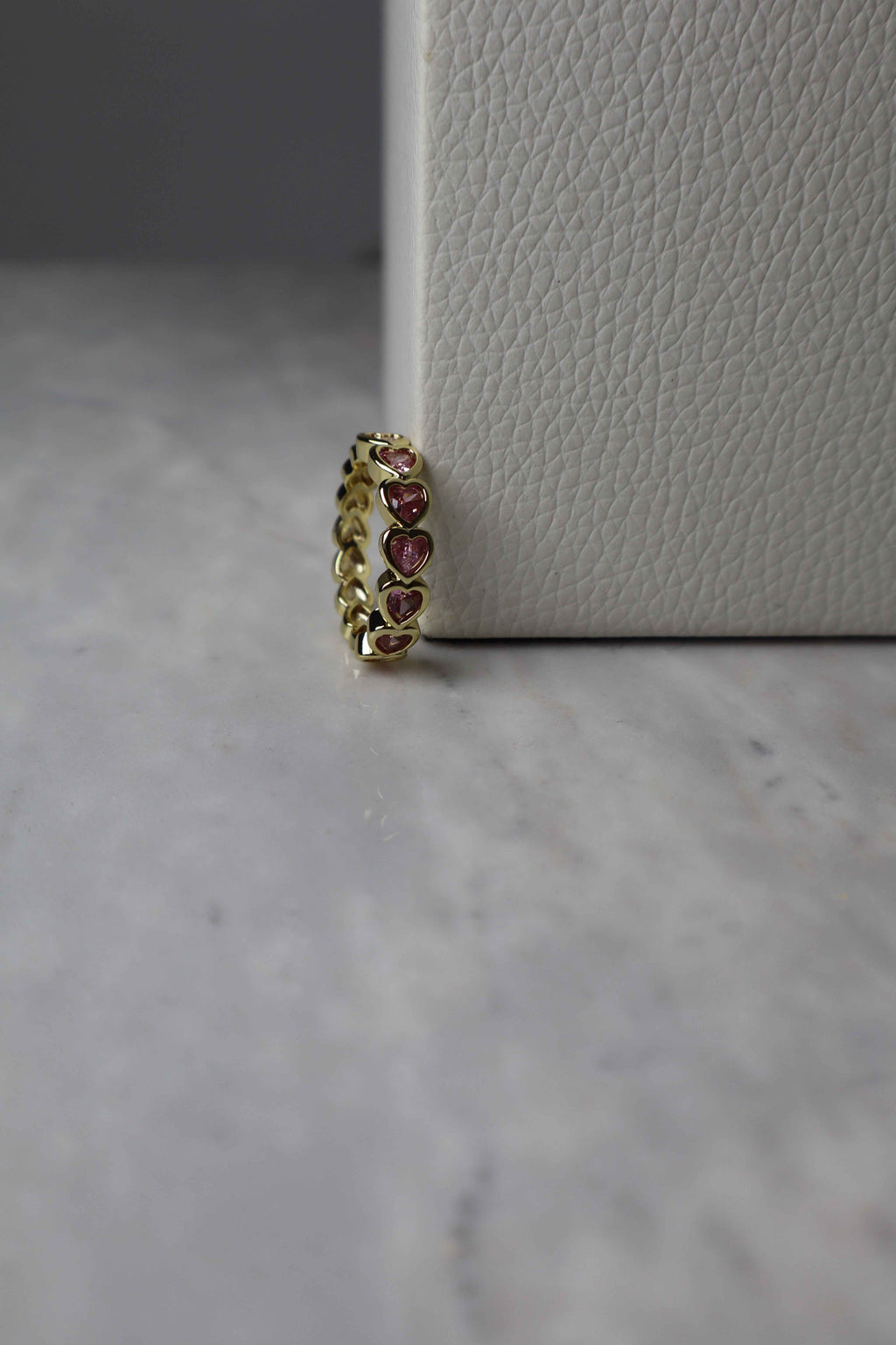 GOLD PLATED PINK STONE RINGS