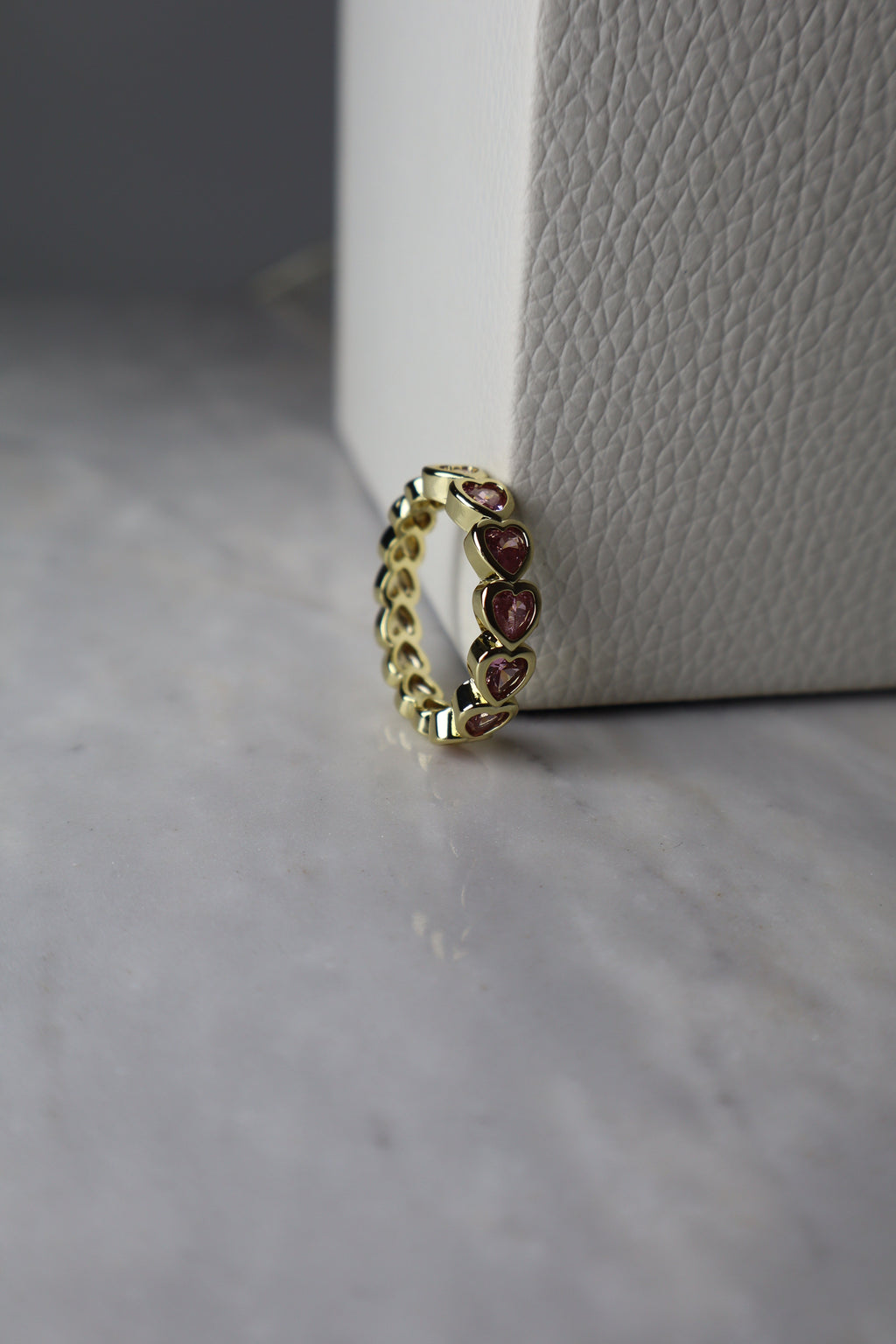 GOLD PLATED PINK STONE RINGS by N&C Boutique