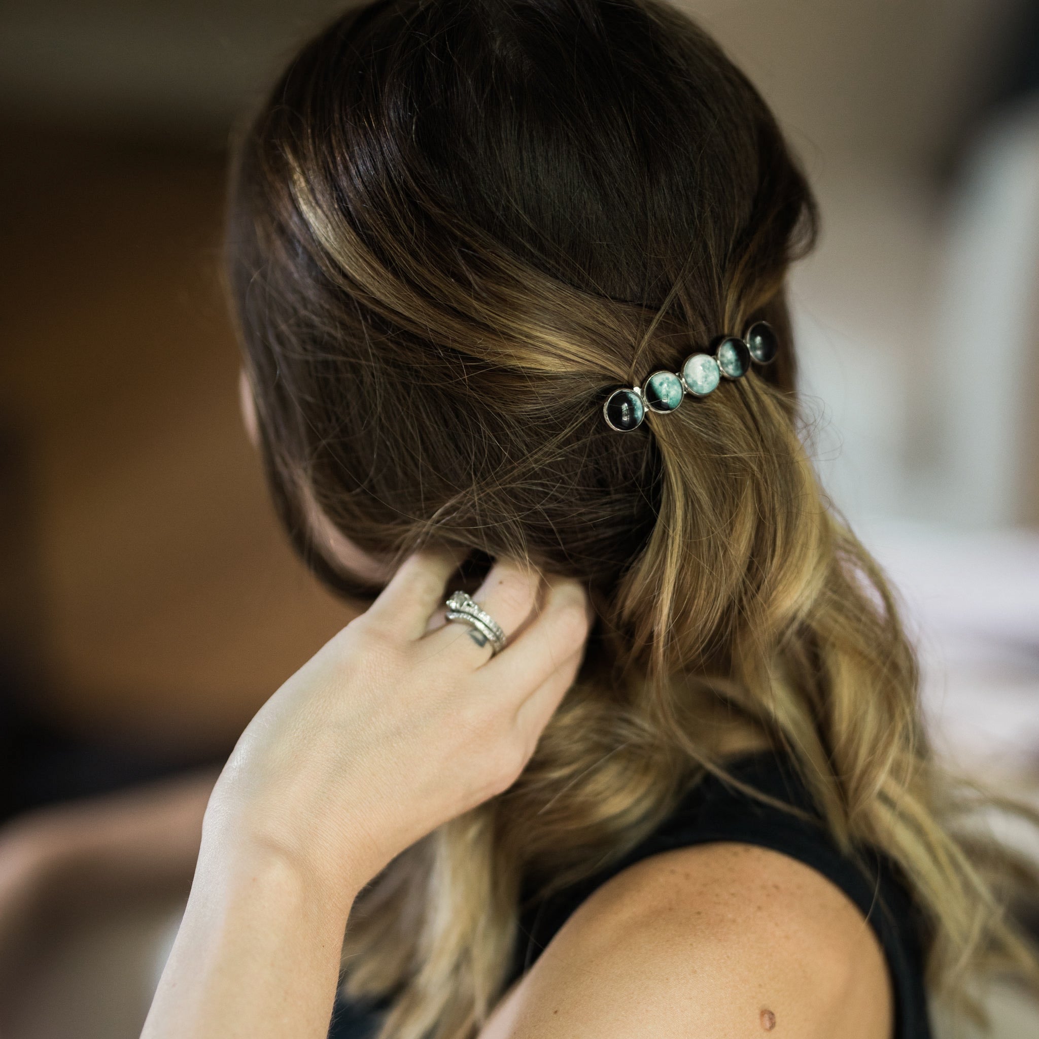 Moon Phase Hair Clip - A lunar lovely for the stargazer and gardener.