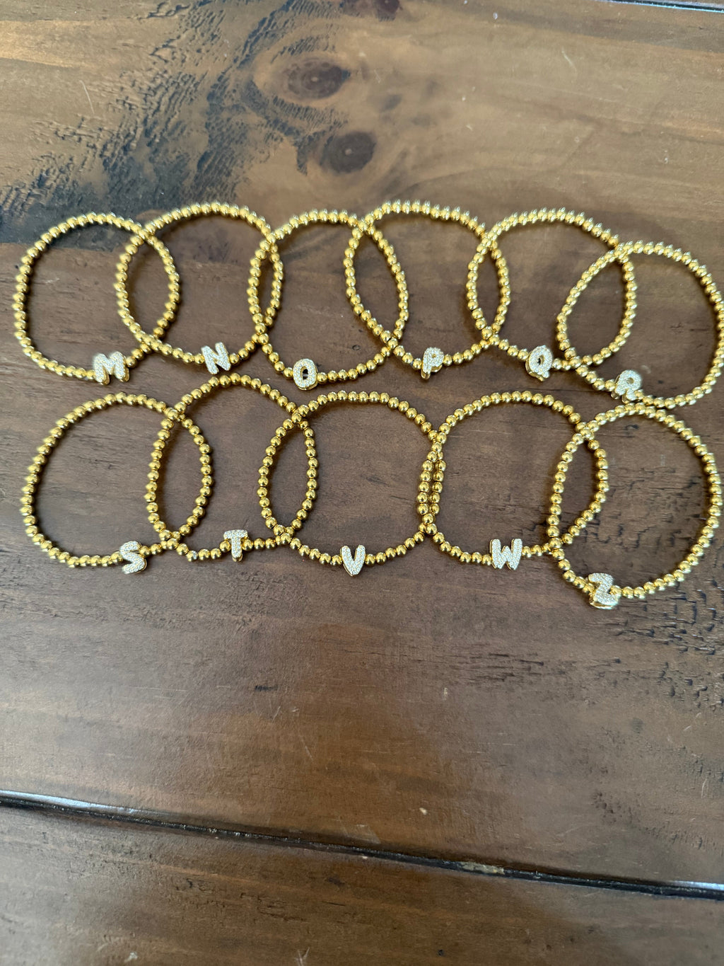 waterproof beaded initial bracelet