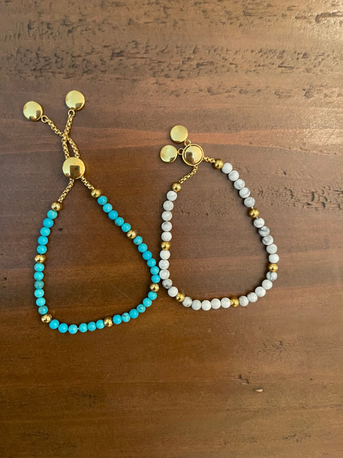 adjustable stainless steel beaded bracelet by bubs & sass