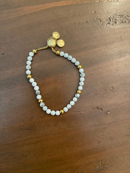 adjustable stainless steel beaded bracelet by bubs & sass