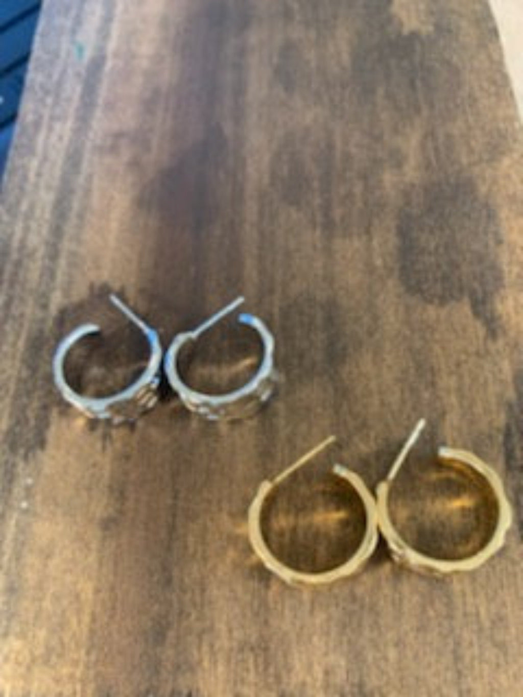 chunky hammered hoops