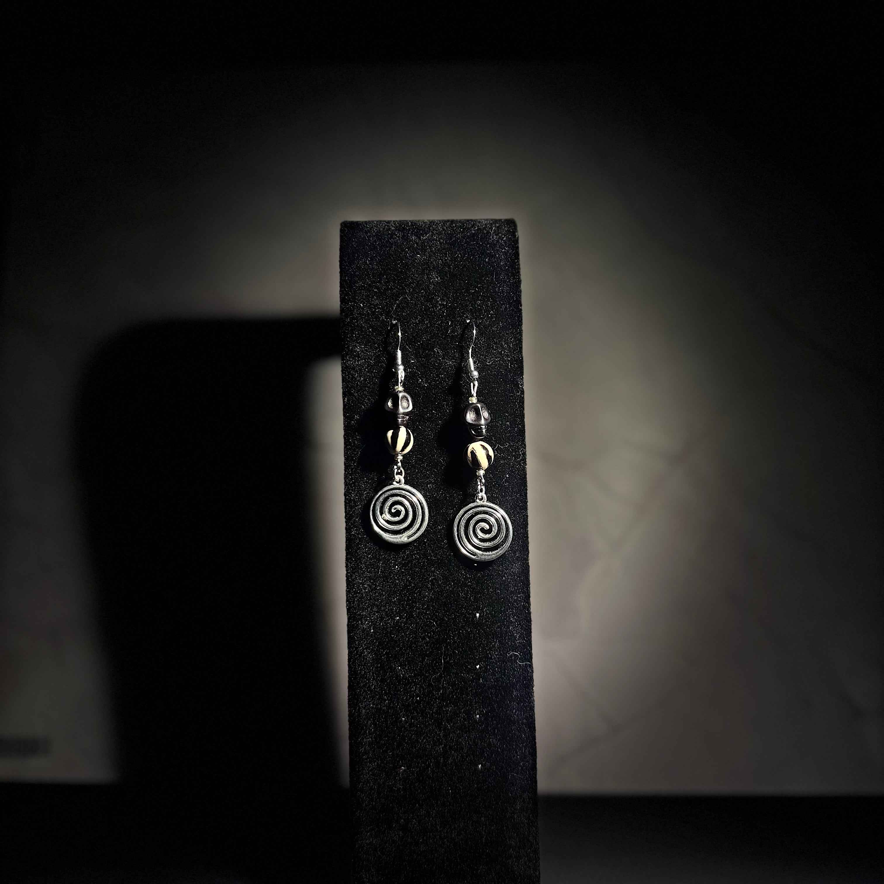 Skull & Spiral Dangle Earrings