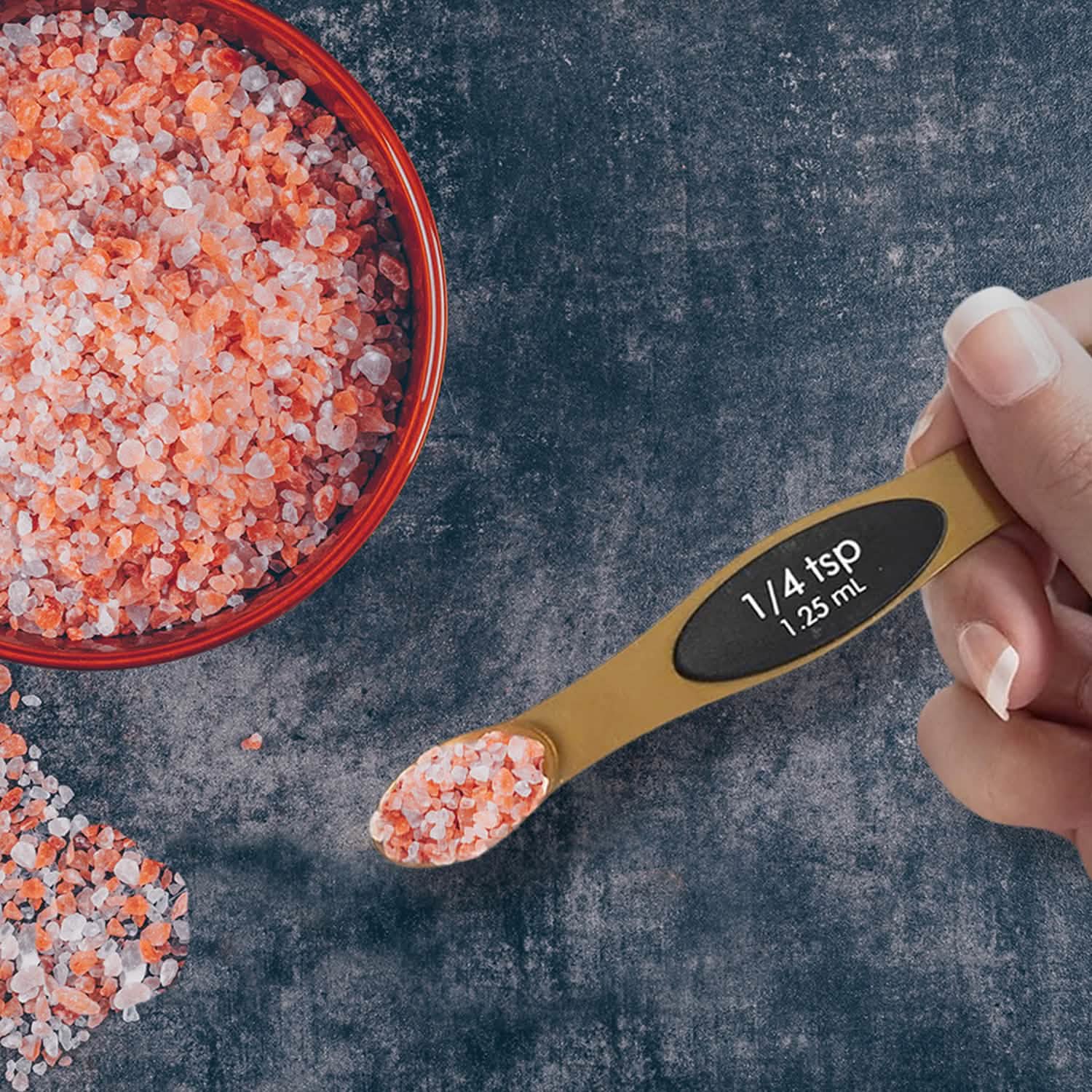8-Piece: Double Sided Stackable Copper Magnetic Measuring Spoons Set with Leveler by DailySale