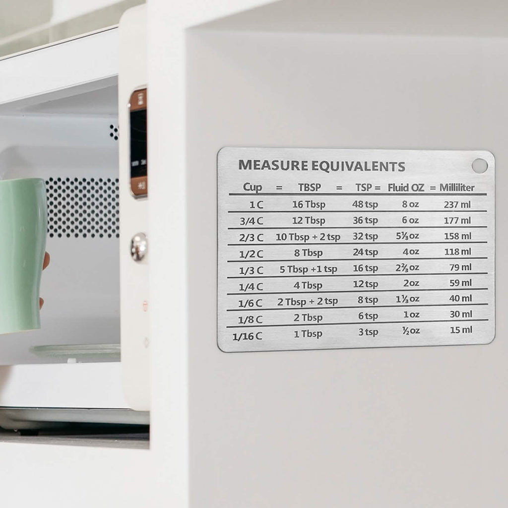 Stainless Steel Measurement Conversion Chart With Strong Magnet For Cups, Tablespoons, Teaspoons, Fluid Oz And Milliliters Conversions by DailySale