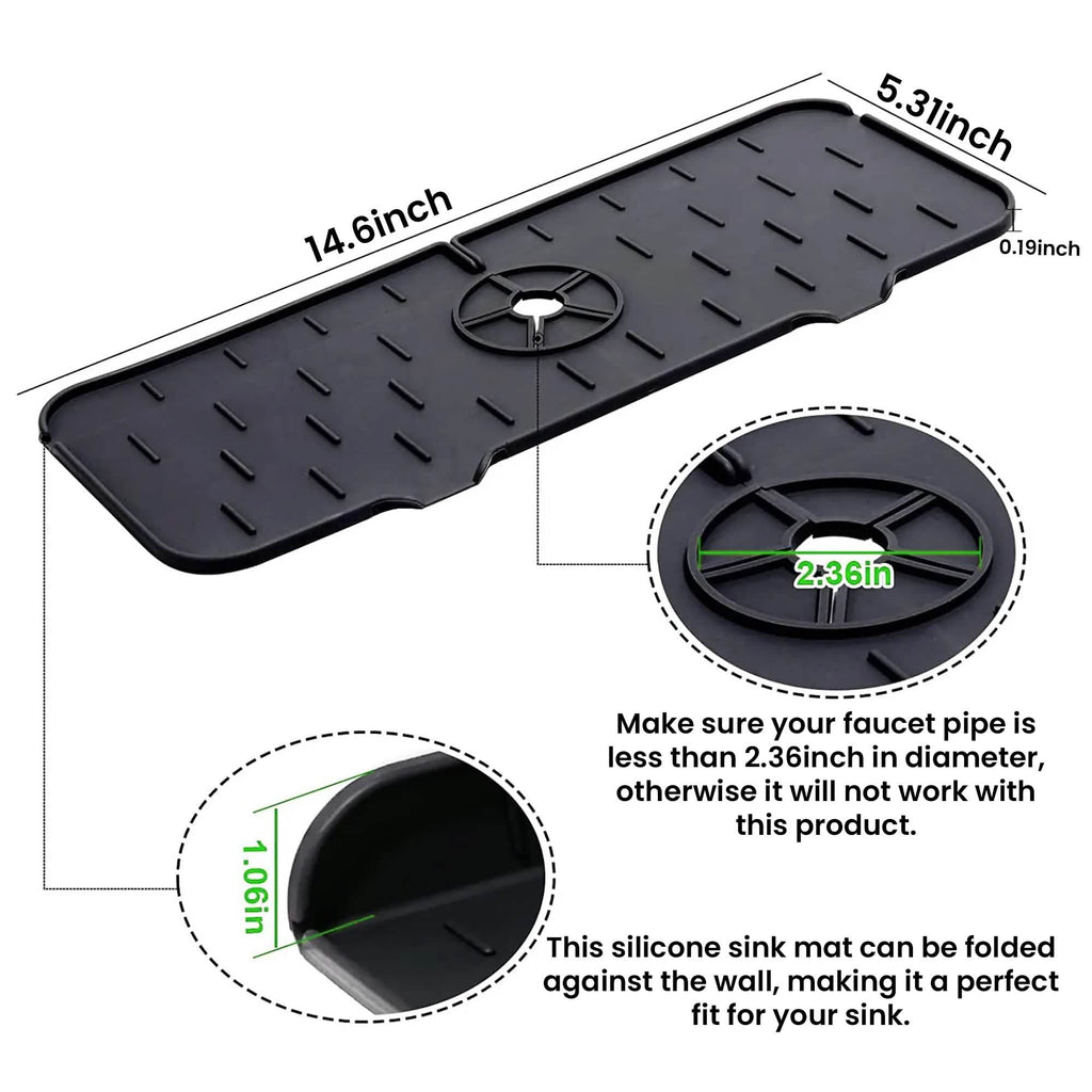 Silicone Kitchen Sink Faucet Splash Guard and Drip Catcher Tray by DailySale