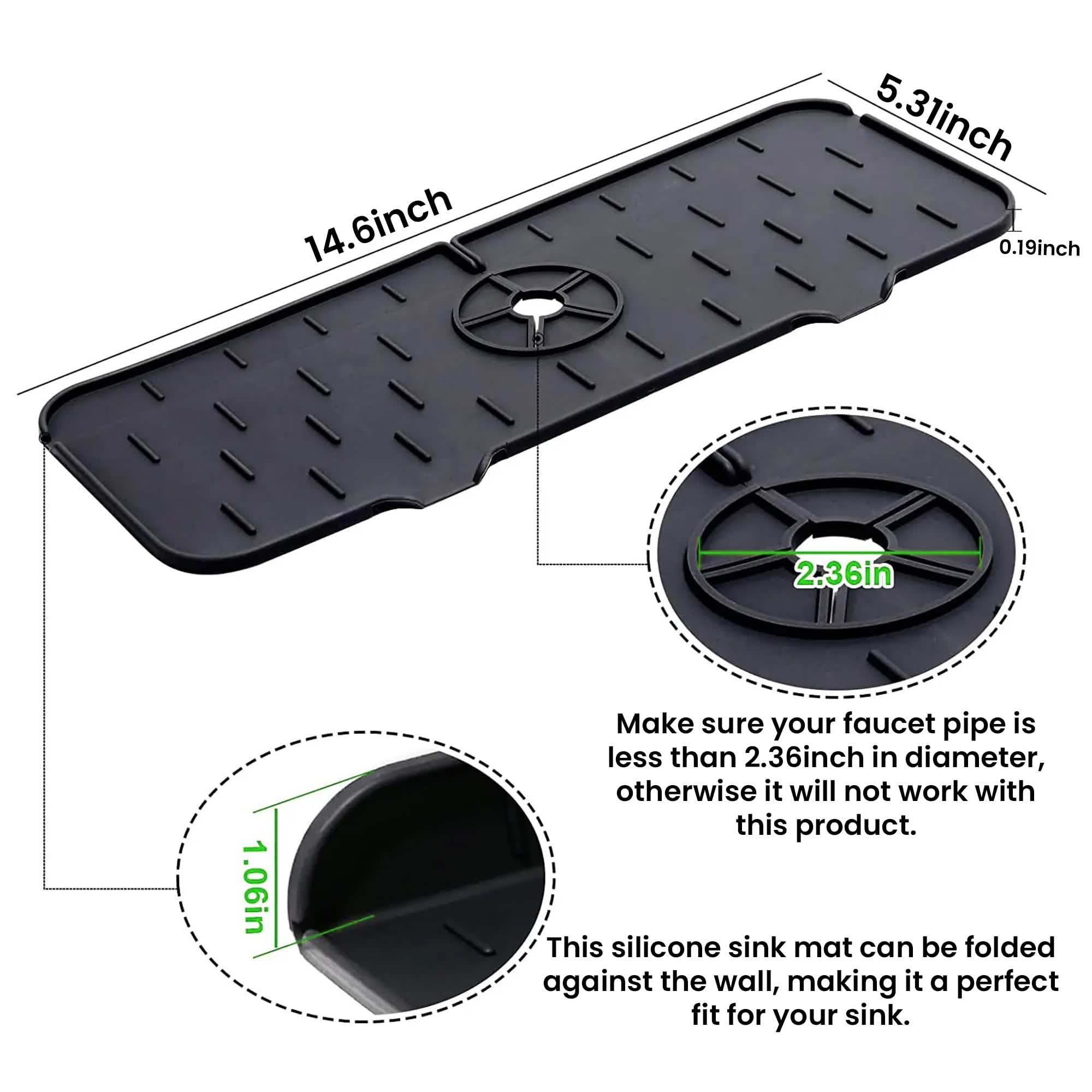 Silicone Kitchen Sink Faucet Splash Guard and Drip Catcher Tray by DailySale