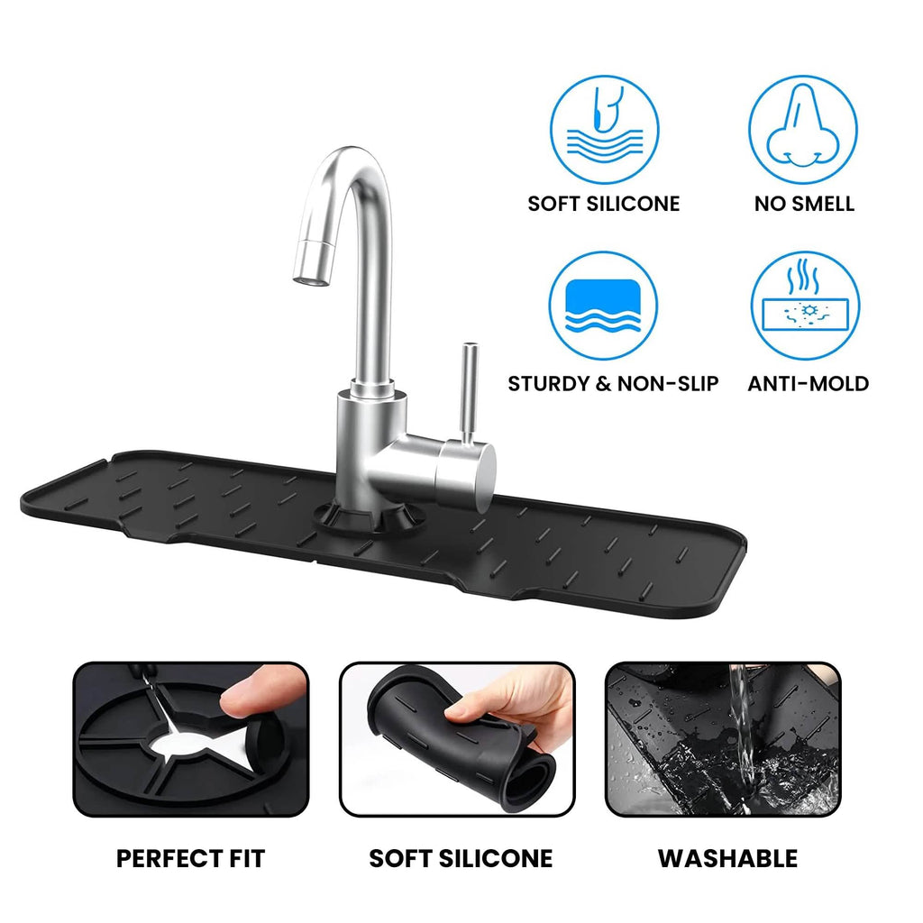 Silicone Kitchen Sink Faucet Splash Guard and Drip Catcher Tray by DailySale