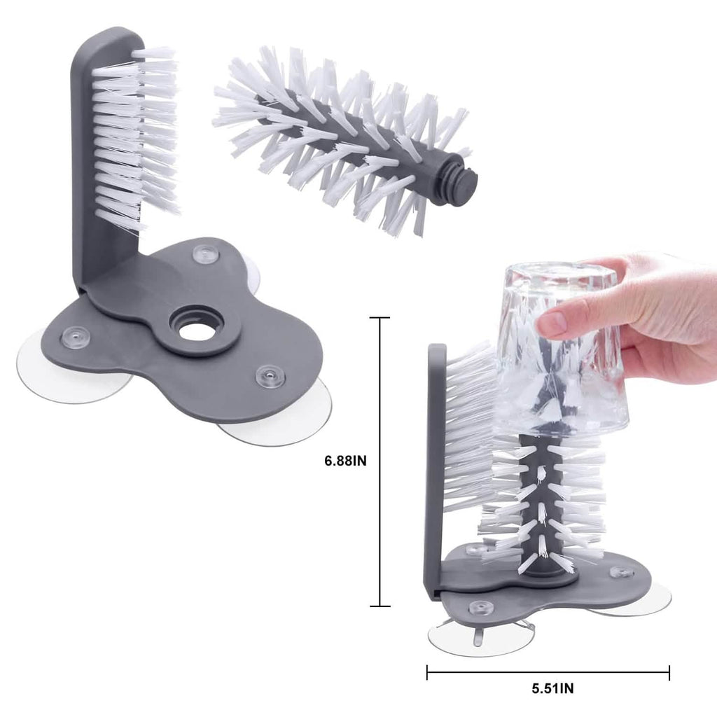 Water Bottle Cleaning Brush with Suction Base Glass Beer Cup, Long Leg Cup, Wine Glass Bar Kitchen Tools by DailySale