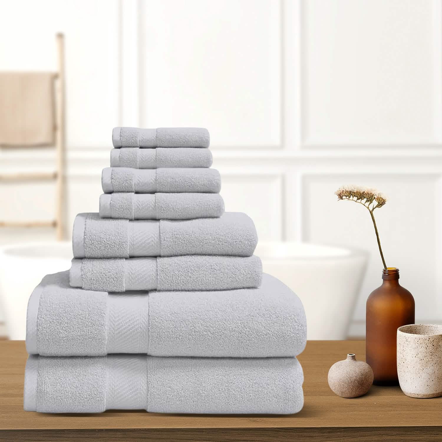 8-Piece: 100% Organic Cotton Bath Towel Set by DailySale