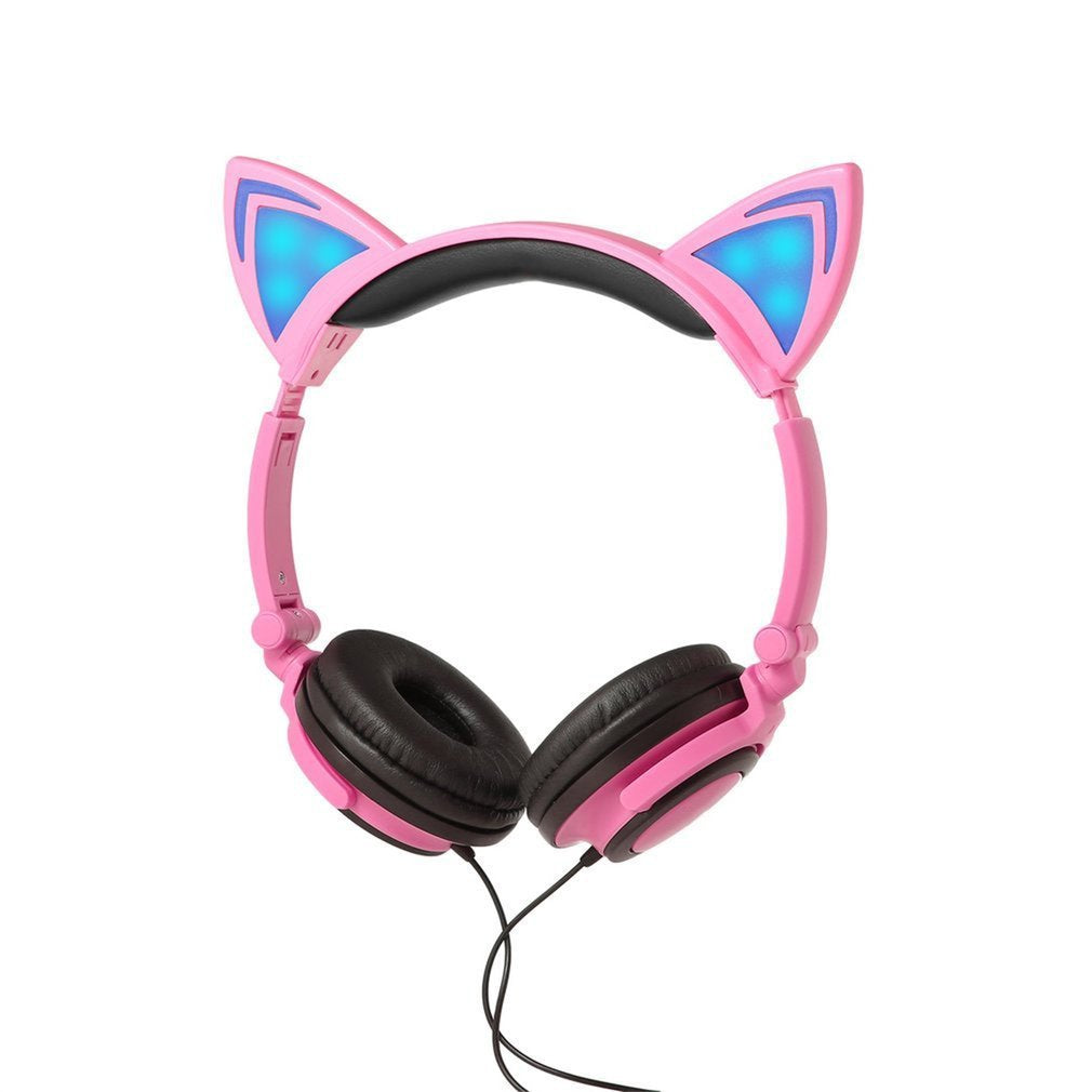 Cat Ear Shape Headphone with Glowing Lights for Children - Goddess Imports Marketplace