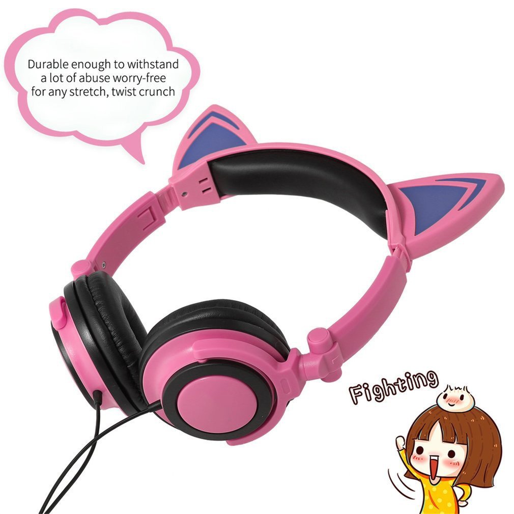 Cat Ear Shape Headphone with Glowing Lights for Children - Goddess Imports Marketplace