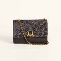 Loyal West Savi Small Embossed & Grained Leather Bag - Charcoal