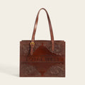Loyal West Mivva Handtooled Medium Bag - Brunette Leather