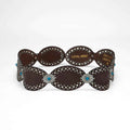 Loyal West Alta Buena Leather Belt In Calfskin-DARK BROWN