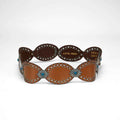 Loyal West Alta Buena Leather Belt In Calfskin-BROWN