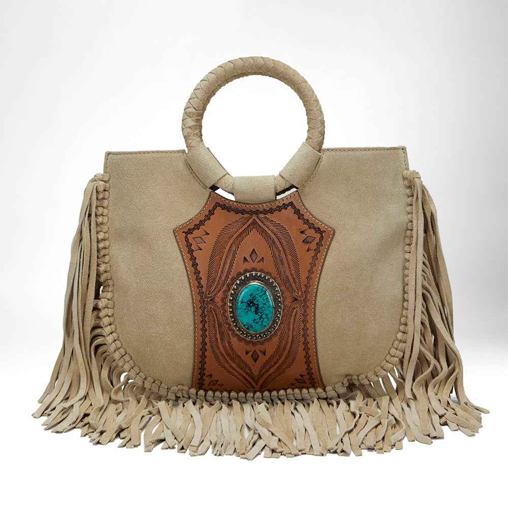 Loyal West SEDONA TASSLE BAG IN SUEDE LEATHER