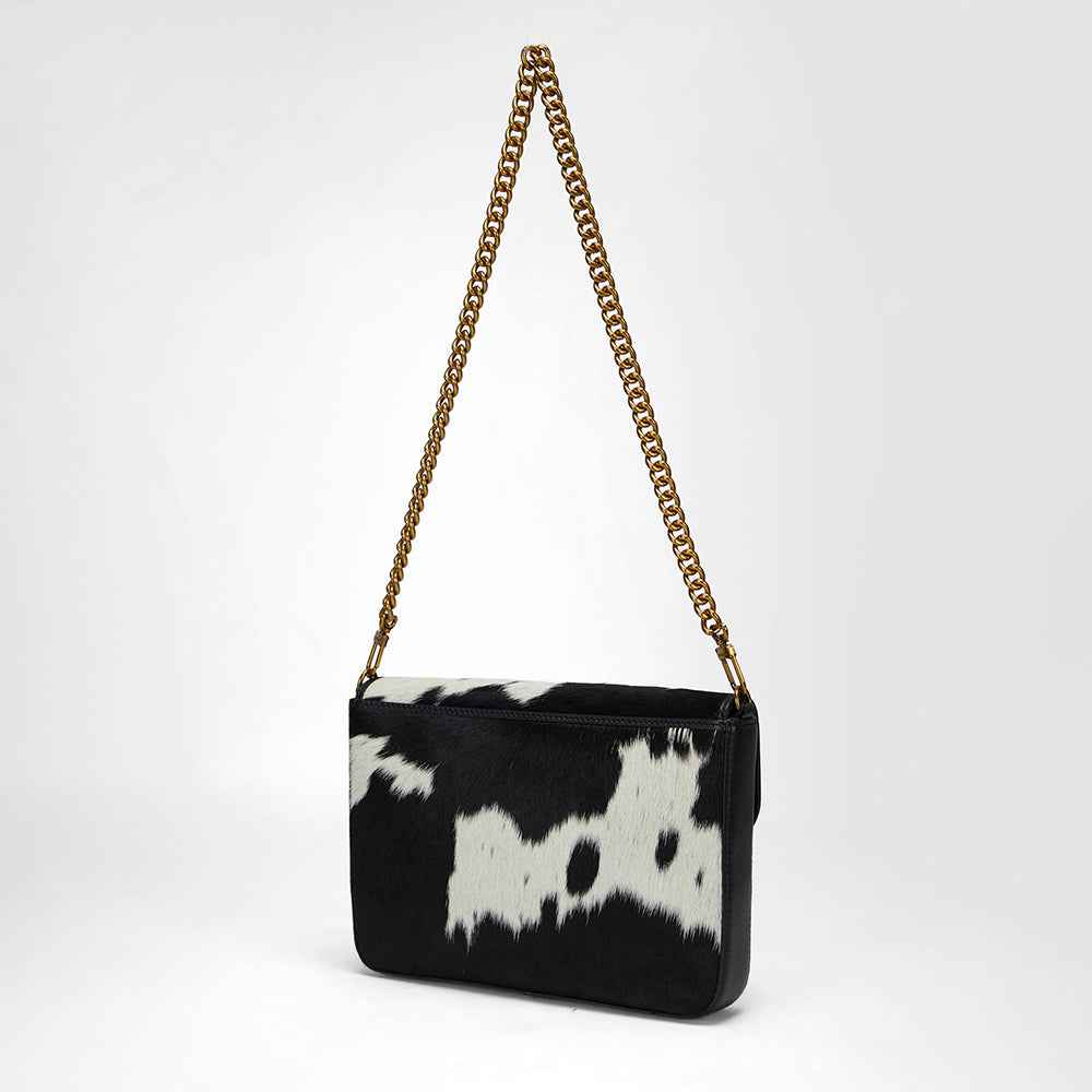 Loyal West LW ON THE GO MEDIUM CHAIN BAG IN COWHIDE AND  CALFSKIN