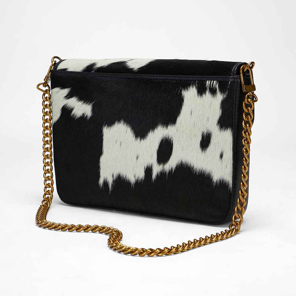Loyal West LW ON THE GO MEDIUM CHAIN BAG IN COWHIDE AND  CALFSKIN