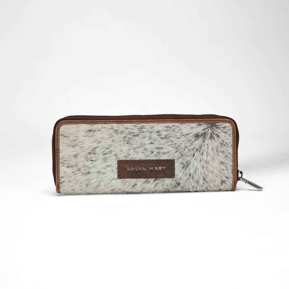 Loyal West RANCH ROAD JEWELERY CASE IN BROWN & WHITE COWHIDE