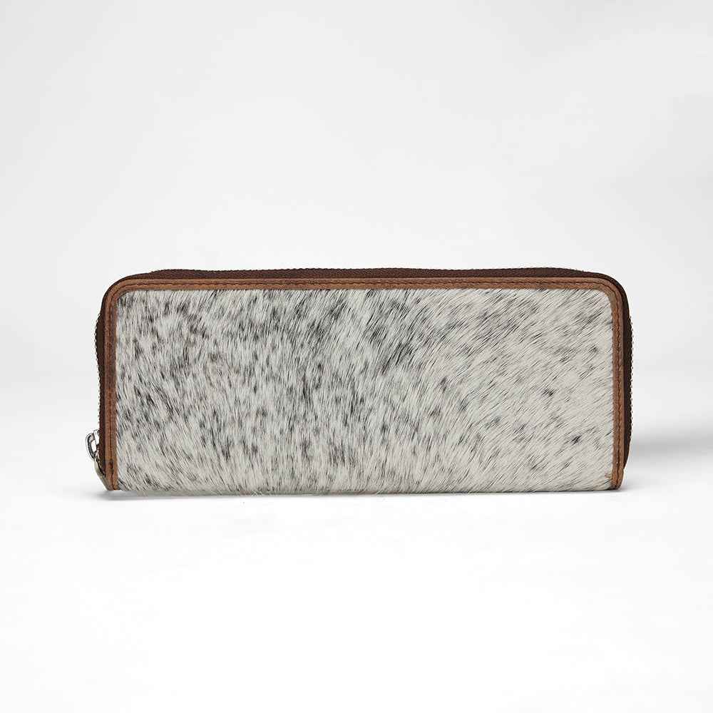 Loyal West RANCH ROAD JEWELERY CASE IN BROWN & WHITE COWHIDE