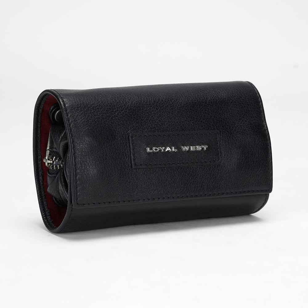 Loyal West CANYON JEWELRY CASE IN CALF LEATHER - BLACK