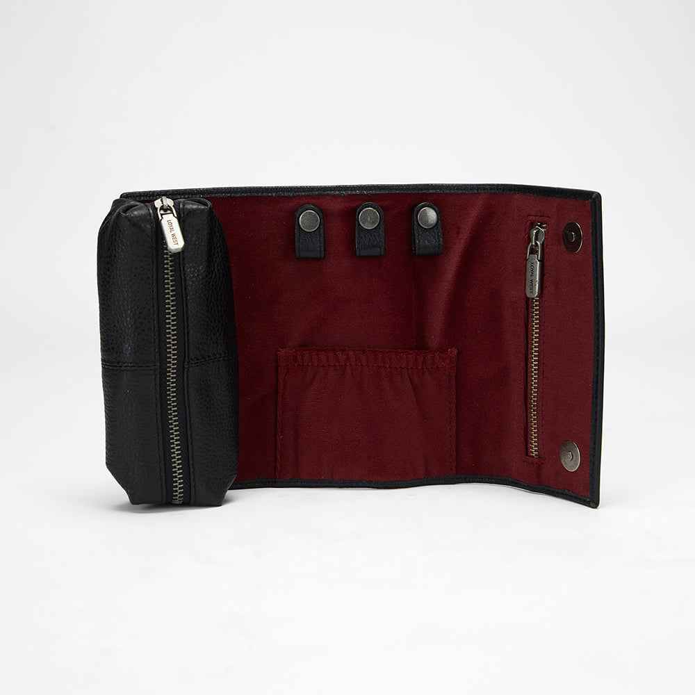 Loyal West CANYON JEWELRY CASE IN CALF LEATHER - BLACK