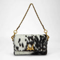Loyal West SAVI MINI BAG IN BLACK & WHITE COWHIDE