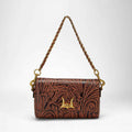 Loyal West SAVI MINI BAG IN  HAND FINISHED EMBOSSED LEATHER - BROWN