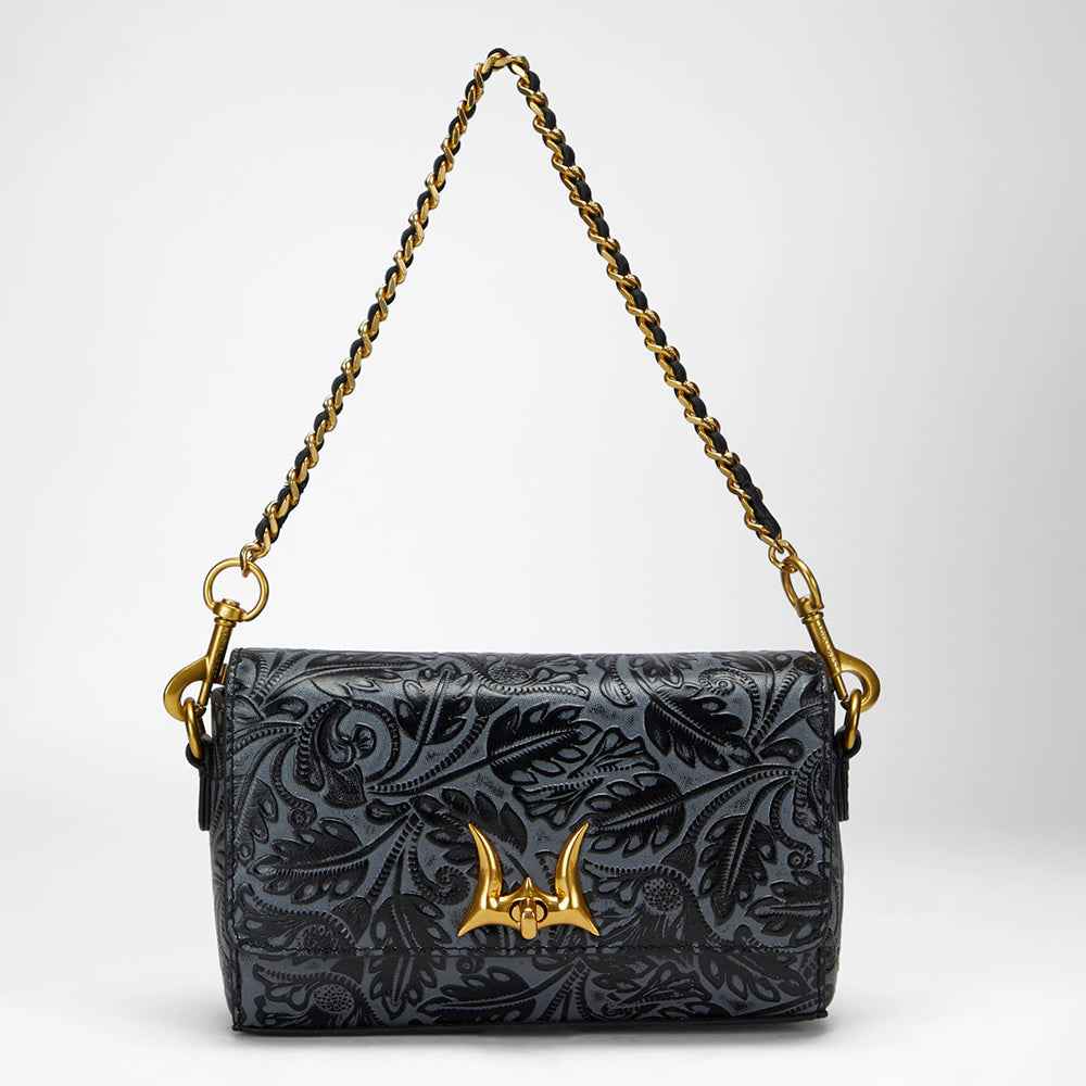 Loyal West SAVI MINI BAG IN  CALF LEATHER - BLACK